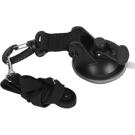 Laisse de bain réglable pour chien avec ventouse pour chiot et chat, noire, taille S (ventouse de 6,5 cm / 2,6 pouces) (1/5)