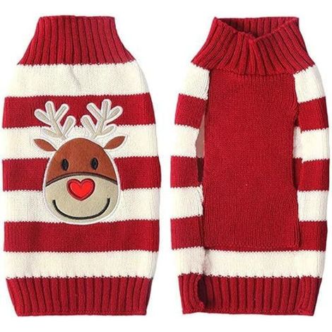 Dog Christmas sweater, dog turtleneck, Christmas pattern knitted warm pet sweater, dog winter coat, pet clothes sweater, dog puppy party puppy gift