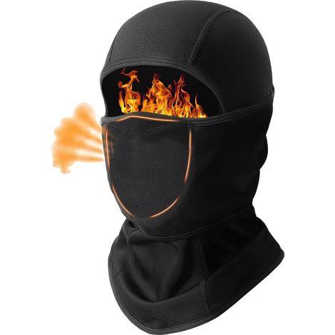 Balaclava thermique respirante pour sports d'hiver et moto, noir (1/5)