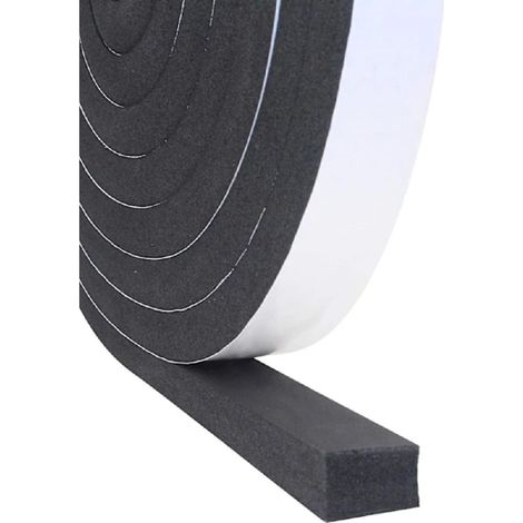 Fenster- und Türdichtung, selbstklebender Schaumgummistreifen, 25 mm breit x 20 mm dick x 5 m lang, schwarz