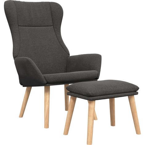 Relaxsessel mit Hocker Dunkelgrau Stoff vidaXL (1/4)