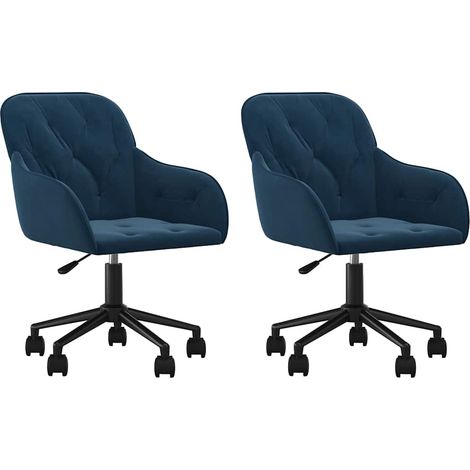 Maison Exclusive - Sedie da Pranzo Girevoli 2 pz Blu in Velluto (1/5)