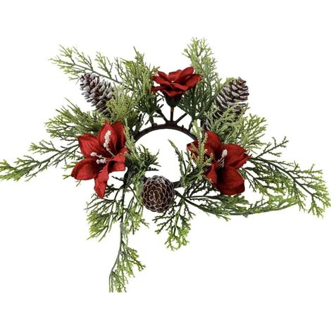 Décorations de Noël Nrmrqz Bougies Bougeoirs Guirlandes de fleurs Décorations de table Accessoires Ornements Fournitures de Noël (1/5)