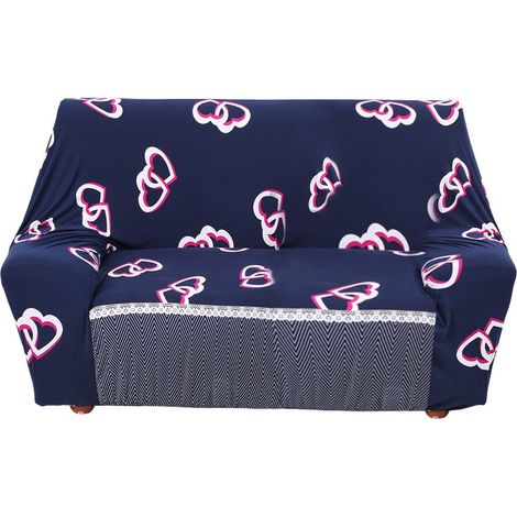 Housse de canapé élastique Polyester Imprimé Protège-meuble lavage facile ajustable pour sofa 2 places 145-185cm (1/5)