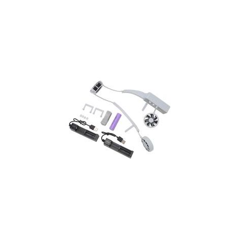 Ventilateur de casque de sécurité portable externe pour casque de sécurité standard avec trous latéraux (1/5)