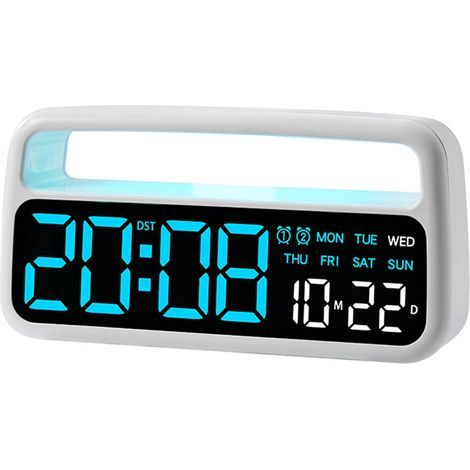 Reloj digital con iluminación LED de intensidad ajustable - Alimentación USB para el hogar, la oficina y el dormitorio (1/5)