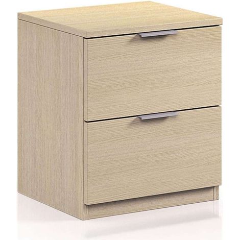 Mesita de noche Hierro 2 cajones acabado roble 45 cm(alto)38 cm(ancho)33.5 cm(fondo) (1/3)