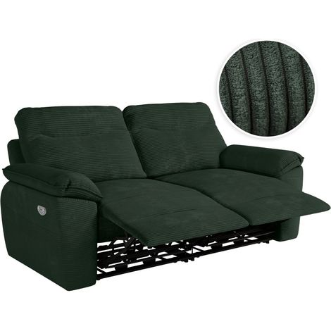 Loungitude – Canapé relax électrique 3 places en velours côtelé – Commande électrique – Prise USB intégrée – Fabrication européenne (1/5)