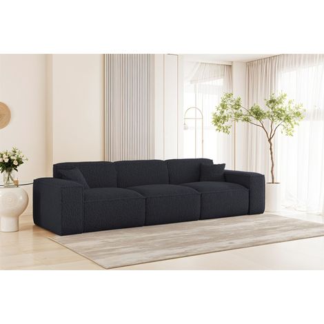 Sofa Designersofa CELES PREMIUM 3-Sitzer in Stoff Sven Dunkelblau