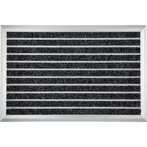 Casa Pura – Paillasson en aluminium Optimum Mat 39 x 60 cm – Tapis de rétention des salissures – Pour intérieur et extérieur couvert – Facile à nettoyer