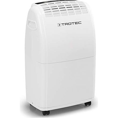 TROTEC Deshumidificador eléctrico TTK 75 E, 20L/24h, Depósito 3L, Portátil, Para Habitaciones de hasta 45m²/110m³, Filtro de Aire, Silencioso, 320 W, Auto-Apagado, Higrostato Automático, Blanco (1/5)