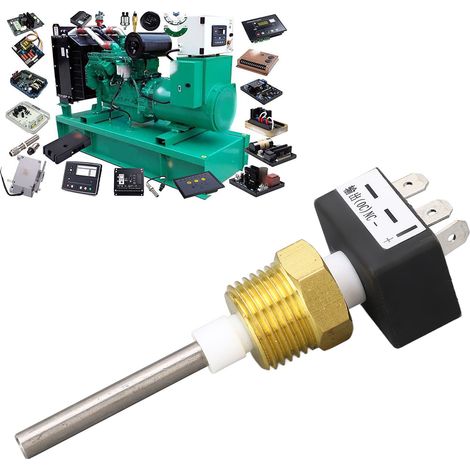 Capteur de niveau de liquide normalement fermé 1/2NPT avec protection contre le bas niveau d'eau (5-35VDC) pour capteur de niveau de réservoir d'eau de générateur de moteur diesel. (1/5)
