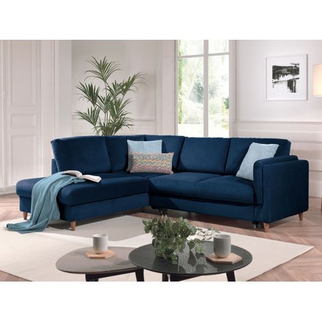 Brooke - canapé d'angle gauche - convertible - 5 places - en velours