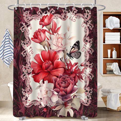 Rideau de bain en polyester 180x180 lavable cache baignoire pour une ambiance tropicale et dépaysante (1/5)
