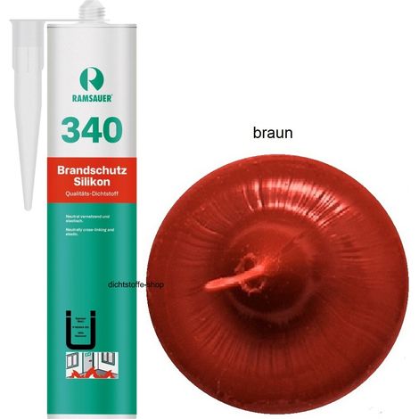 Ramsauer 340 Brandschutz B1 Silikon Fugen Dichtstoff 310ml Kartusche braun (1/4)