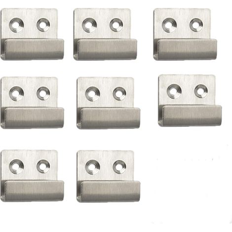 SHINING HOUSE Gancho de pared resistente de 8 piezas, gancho cuadrado en forma de U, gancho de pared de acero inoxidable, utilizado para baño, cocina, gancho resistente para colgar en el garaje, 4 x 2 (1/4)