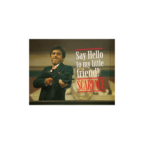 SD toys Say Hello Poster De Vidrio Scarface, Cristal Templado, 40x30x3