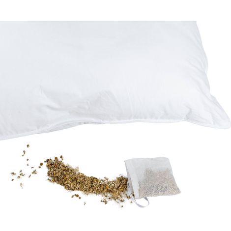 HOMESCAPES Set of Two Dried Camomile Filled Pouches for Homescapes Camomile Pillow (1/2)