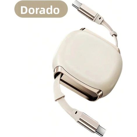 Ce câble de données Type-C de couleur champagne de 240 W prend en charge la charge rapide USB C, est rétractable et compatible avec (1/4)