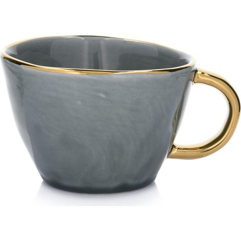 Grüne und goldene 300-ml-Steinguttasse Elegant Siren Duka (1/4)
