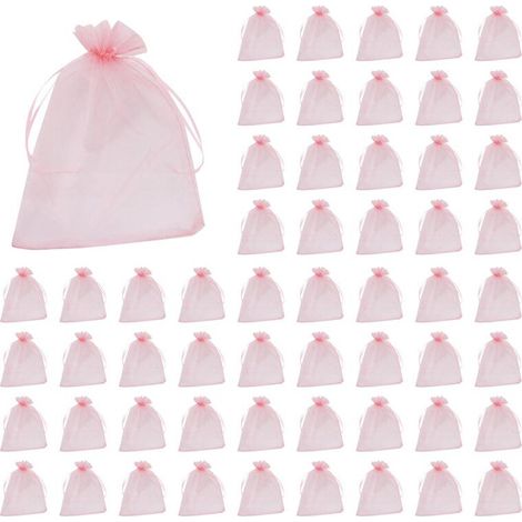 400 Pièces SéRies Grands Sacs en Organza Rose Fard à Joues, 17X23 cm Sacs-Cadeaux en Maille Pochettes à Bijoux à Cordon pour Mariage de NoëL (1/4)