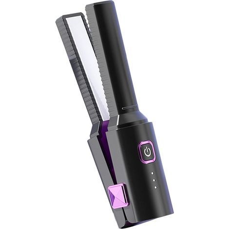Lisseur à cheveux sans fil, portable, sans fil, pratique pour la maison, les résidences étudiantes et les voyages.–noir (1/5)