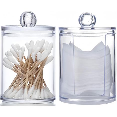 Boîte Coton Tige + Rangement Transparent en PET