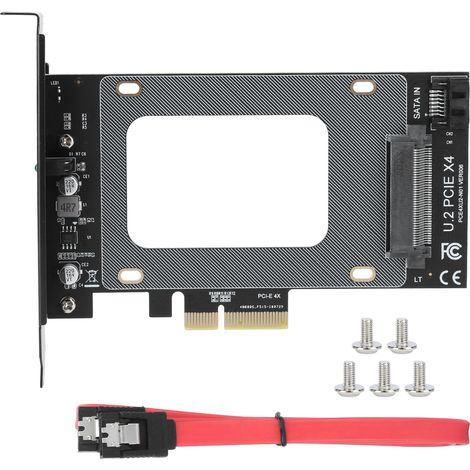 Adaptateur U.2 vers SFF-8639 - Carte d'extension PCIe 4x - Compatible NVMe SSD 2,5 pouces - Pour carte mère avec slot M.2 ou PCIe - 1 pièce