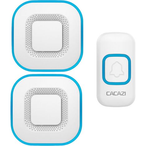 Timbre LED inteligente de 300M con 38 melodías, 4 niveles de volumen, blanco - 1 botón, 2 timbres