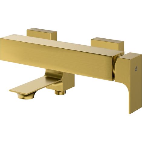 BERNSTEIN - Miscelatore per vasca da parete in acciaio inox spazzolato oro, getto delicato e risparmio idrico - 29x10x18 cm (LxAxP) - LAVOA	Oro spazzolato