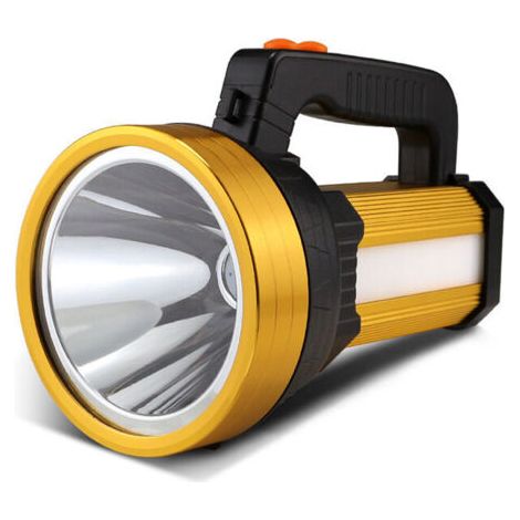 Torche LED Torche Rechargeable Étanche IPX4 Portable Camping Light 10000mAH Camping Light Handheld Spotlight (Or)