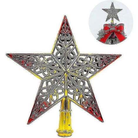 Décoration de sapin de Noël en forme d'étoile scintillante (1/4)