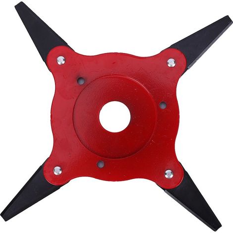 Tête de coupe-bordures extérieure, pièces détachées pour tondeuse à gazon, accessoires de jardinage, fer, 4 lames, rouge (1/5)