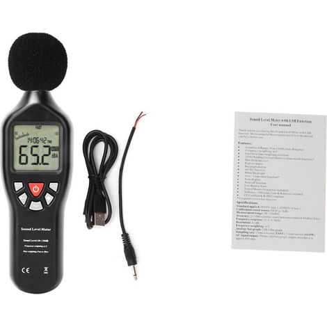 Sonomètre professionnel, enregistr de données, test Audio de bruit 30dB-130dB (1/4)