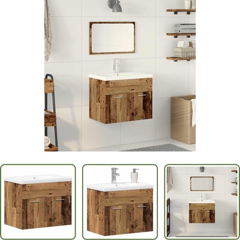 vidaXL Wandmontierter Schrank - Badezimmerschrank mit Schubladen Wandmontiert Holzwerkstoff (1/5)