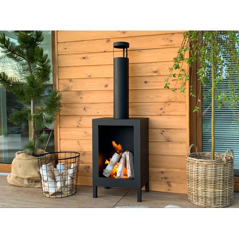 Bioethanol Standkamin Kozen XL mit Edelstahlbrenner 1 l, Schwarz matt (1/5)