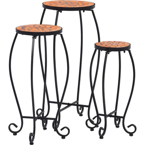 Mosaic Tables 3 pcs Terracotta Ceramic vidaXL