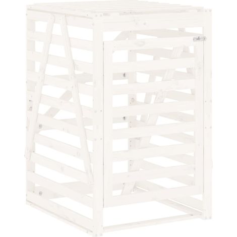Maison Exclusive - Mülltonnenbox Weiß 84x90x128,5 cm Massivholz K