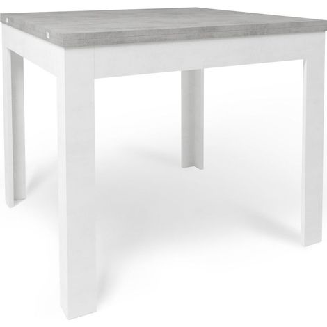 Tavolo Allungabile 90/180x90x75 cm Cemento e Ossido Bianco (1/2)