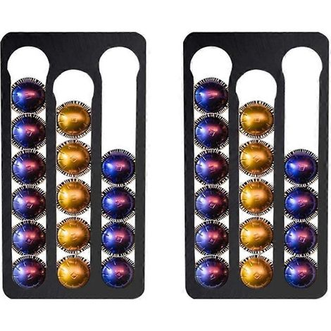 2 supports à capsules pour Nespresso Vertuosupport mural de rangement pour capsules de cafécapacité : 17 capsulesnoir (1/5)