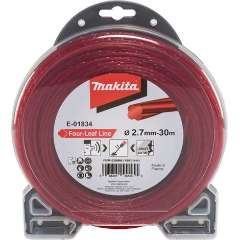 Makita Mähfaden Four-Leaf 2,7mm 30m rot für Akku-Sensen und -Trimmer E-01834