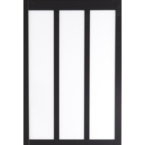 Gd Menuiseries – Verrière d'atelier en MDF noir 3 vitrages clairs H108 cm x L112 cm – Finition élégante – Installation simplifiée avec pré-perçages (1/2)