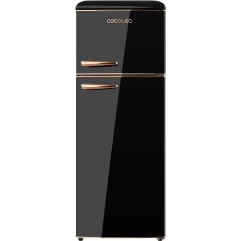 Cecotec – Réfrigérateur 215 litres 2 portes – Éclairage intérieur LED – Étagères en verre – Classe énergétique E – Design rétro noir (1/5)