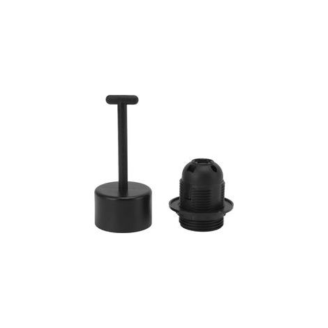 Douille de Base de lumière E27, 10 pièces, noyau en cuivre, support de résistance à haute température avec manchon de lampe pour bricolage noir (1/5)