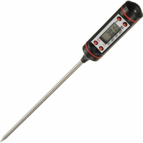 Termómetro de cocina Ulisem, termómetro digital de acero inoxidable para carne con sonda larga y pantalla LCD precisa. (1/5)