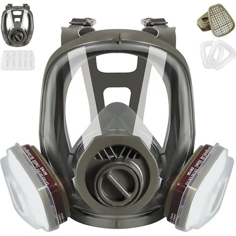 Masque respiratoire réutilisable avec filtre, 6800, protection respiratoire contre les gaz, anti-poussière pour peinture, soudure, vapeurs organiques, résine époxy et ponçage. (1/5)