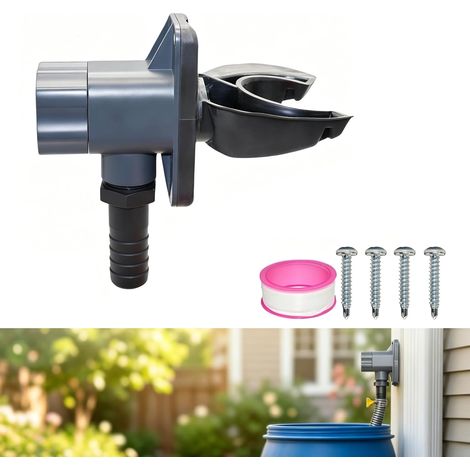 Collecteur d'eau de pluie pour tuyau de descente 70-110 mm - Collecteur de pluie en PVC, utilisation efficace de l'eau de pluie, montage facile, compatible avec les citernes de pluie - Pour surfaces (1/5)