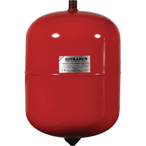 Gitral – Vase d'expansion à membrane fixe 35L – Acier rouge – Pression 1.5 bar – Pose suspendue pour chauffage circuit fermé (1/3)