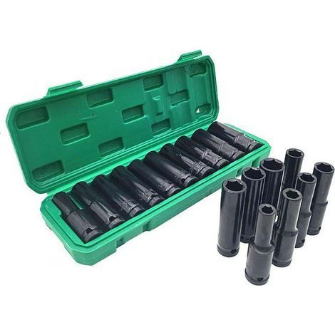Jeu de douilles 1/2, 10 pièces, 10mm à 24mm, Interface à vis hexagonale, clé électrique, perceuse pneumatique à Impact (1/5)