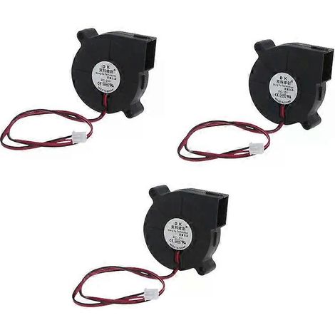 Ventilateur humidificateur à roulement à huile 5/12/24 V 022 A 4300 tr/min avec câble 2 broches, 1 pièce (réf. 5015), 50 x 50 x 15 mm, 28 cm, câble 2 broches, pour imprimante 3D - JXLGV (1/4)